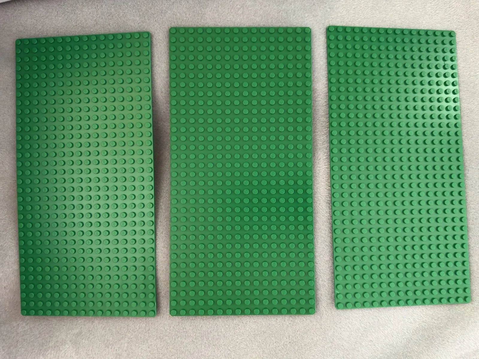 Lego Lot of 3 -  Baseplates Base Plate 16x32 Light Green 10”x5”
