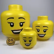 LEGO Minifigure Head Storage Set Nesting Containers Matryoshka 3pc 2019