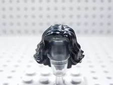 LEGO Female Girl Black Hair Wavy Minifig AC