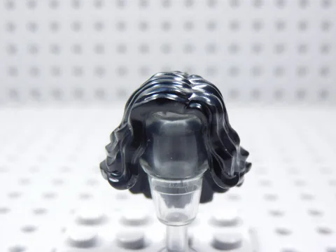 LEGO Female Girl Black Hair Wavy Minifig AC