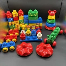 VTG Lego Duplo Primo Lot of 45 Baby Toddler Rattle People Caterpillar