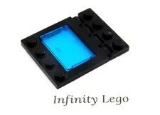 LEGO Vintage Black Hinge Sunroof 4x4 Dark Blue Glass 1x4 Plate Holder 2349 4315