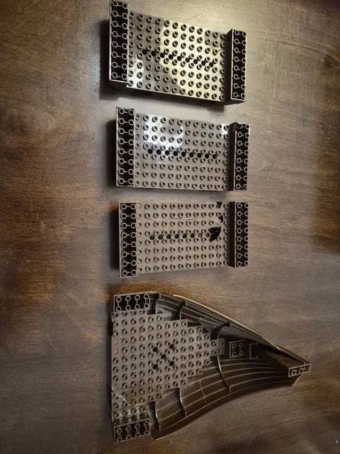 lego 7048 troll warship Boat Hull Parts Lot: Dark Brown 2560 And 53452