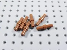 LEGO Lot of 5 Reddish Brown 2L Bar w/ Stop Ring Technic BA