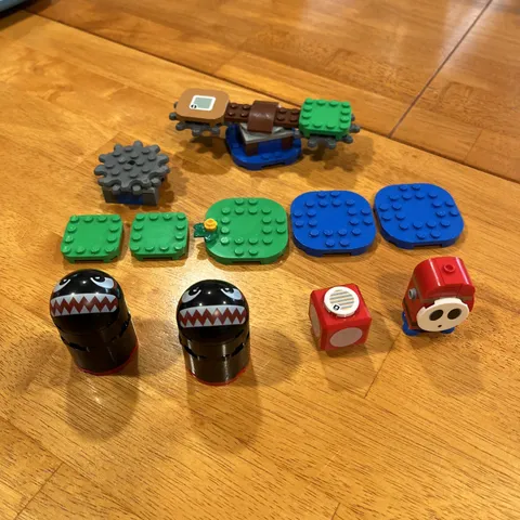 Large Lego Super Mario Lot: Misc Parts w/ Shy Guy, Super Mushroom, Boomer Bills