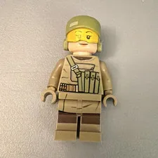 LEGO Star Wars Minifigure Tan Uniform Soldier Figure w/ Olive Green Helmet