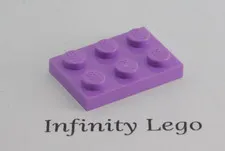 12 LEGO Medium Lavender Plate 2 x 3 (3021) - 12 Pieces