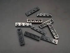 LEGO - 10x - Plate - Plate - 1x4 - Black - Black - 3710