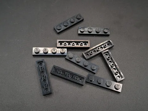 LEGO - 10x - Plate - Plate - 1x4 - Black - Black - 3710