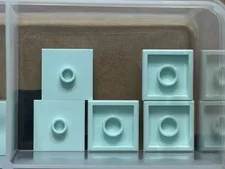 LEGO Parts - Light Aqua Plate 2 x 2 1 Stud in Center (Jumper) - No 87580 - QTY 5