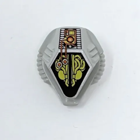 Lego Light Gray UFO Zotaxian Alien Helmet Mechanical Pattern 30120 82761 82762