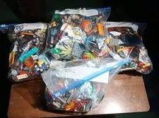 4 Large Bags Of Random Lego Pieces, People, And Bricks (A Little Marker On Some)