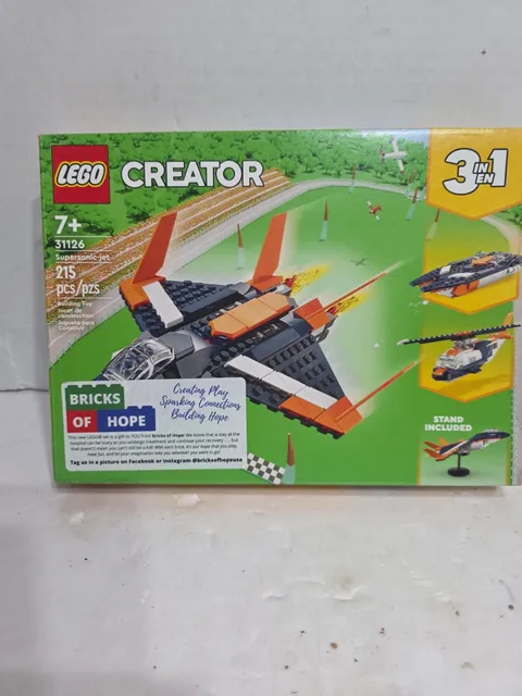 LEGO Creator 3 in1 Supersonic-Jet 31126 Building Kit 215 Pieces - NEW SEALED