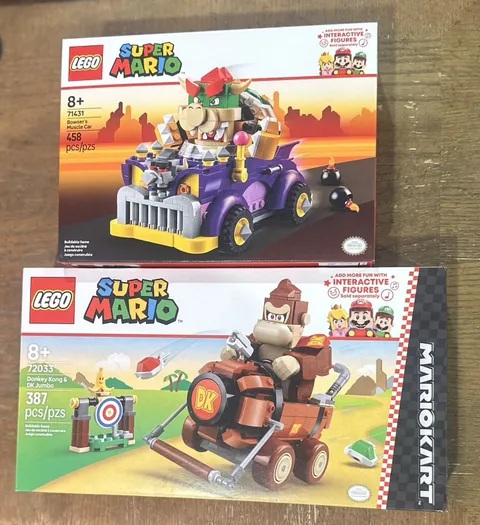 Lego Super Mario Kart Donkey Kong DK Jumbo & Bowser Muscle See Image 71431 72033