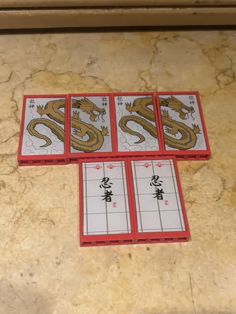 LEGO Ninjago Glass Window 1 x 4 x 6 Ninja Logogram Lot Of 6 