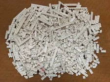 LEGO 700pcs White Small Mix Bulk Lot Tiles Plates 1x1 1x2 Detail Finishing 1x6