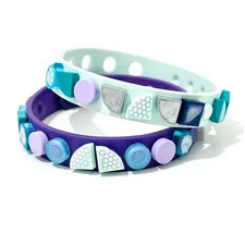 Genuine LEGO DOTS 2x Silicone Bracelets Purple Mint Green Assorted Charms Tiles