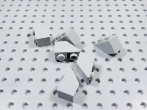 LEGO Lot of 6 Light Bluish Gray 2x1 Inverted Slopes BB