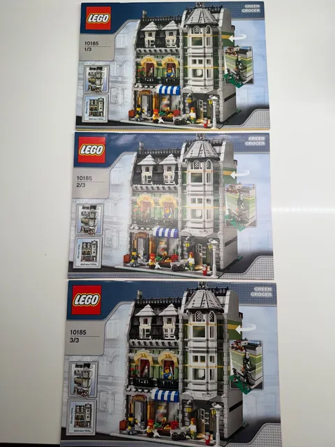 NEW LEGO Green Grocer 10185 Modular Buildings Instruction Manuals Full Set of 3
