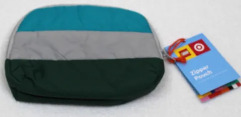 LEGO Collection X Target - Green Gray and Teal  Zipper Pouch Soft Quilted