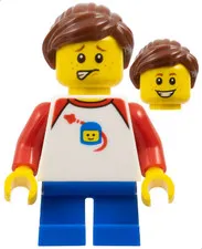 Girl - Shirt with Red Collar, Spaceship Orbiting Classic Space Helme - Used LEGO