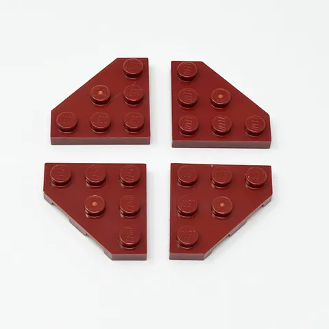 2450 LEGO Parts Plate Wedge 3x3 Cut Corner DARK RED (4)