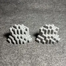 Lot of 2 LEGO Rock Wall Corner Piece - Gray Mountain 