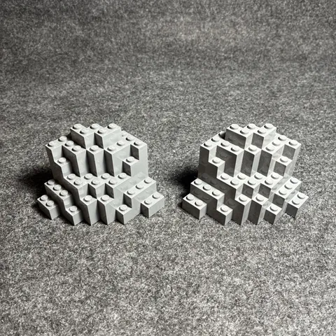 Lot of 2 LEGO Rock Wall Corner Piece - Gray Mountain 