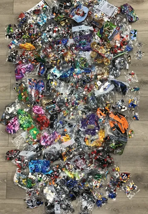 LEGO HUGE 27 POUND LOT OF SEALED BAGS FROM SETS W/ MINIFIGURES POLYBAGS & MORE