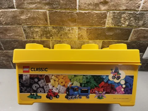 Large LEGO Classic Storage Brick Case 8 Stud Yellow Container Bin/Box Empty 14x7