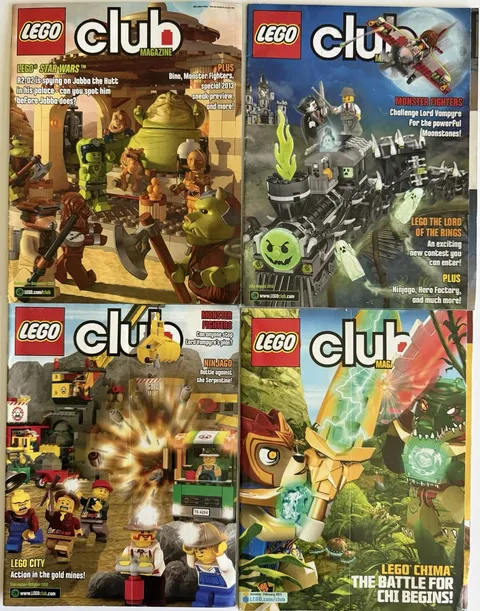 4 Lego CLUB Magazines July 2012-Feb 2013 