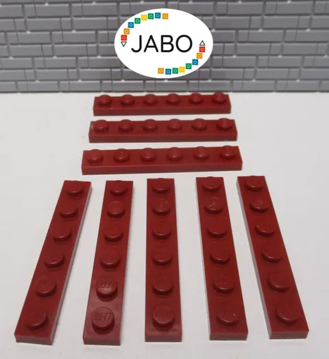 (J8/2/10) LEGO 8 x 3666 flat plate 1x6 dark red