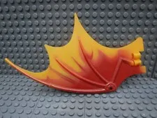 1x Lego Animal Dragon Wing 19x11 Dark Red Orange 7017 57004pb02 51342pb02