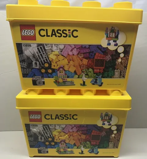 LEGO Storage Brick Case 8 Stud Large Yellow Container Plastic Bin Box EMPTY  X2