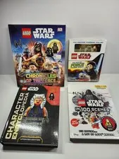 LEGO Star Wars Book Lot of 4 w/ Minifigures Chronicles Force Manual Encyclopedia