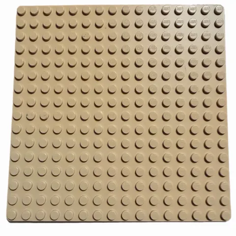 LEGO 16 X 16 5”x5” Tan  #91405 THIN BASEPLATE NO Underside Ribs Great Condition