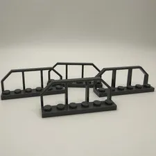 Lego Plate Modified 1 x 6 with Train Wagon End Fence #58494 #6583 DK BLUISH GRAY
