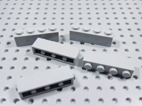 LEGO Lot of 5 Light Bluish Gray 1x4 Bricks BC