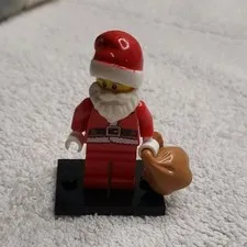 LEGO Santa Claus Minifigure w/ Red Suit & Brown Sack Plastic Figure