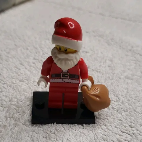 LEGO Santa Claus Minifigure w/ Red Suit & Brown Sack Plastic Figure