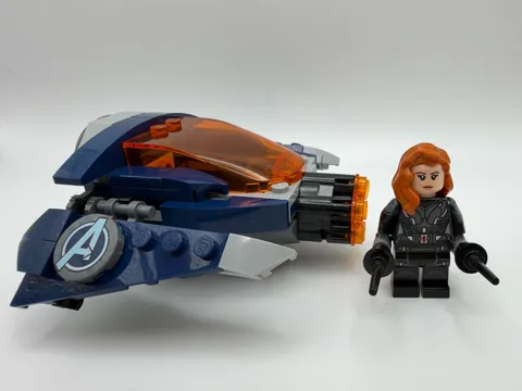 Lego Marvel Avengers Black Widow Black Jumpsuit SH0637 Minifigure w/ Jet 76153