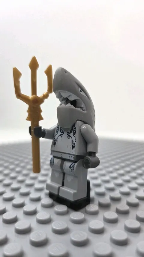 Lego Minifigure Atlantis Shark Warrior With Gold Trident 8078