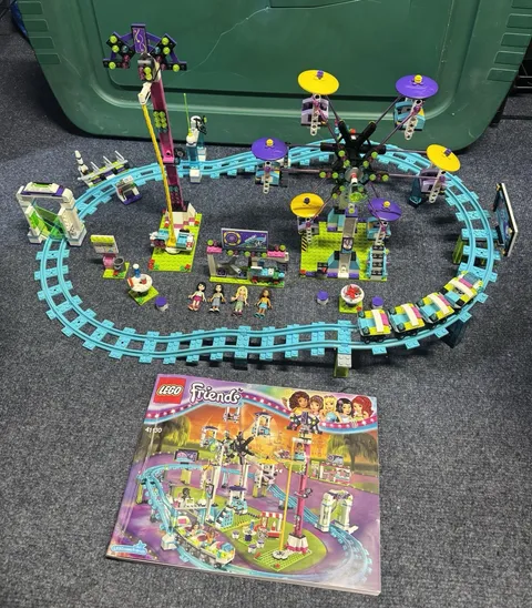 LEGO FRIENDS: Amusement Park Roller Coaster (41130) With Minifigures, Incomplete