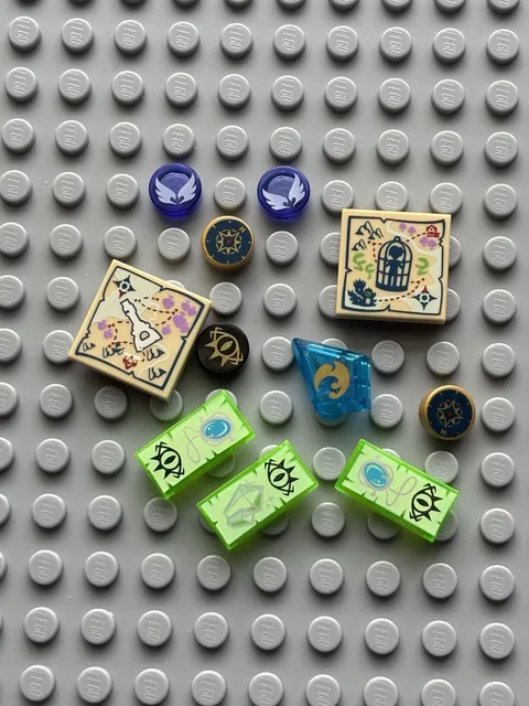 Lego Elves Decorated Tile Lot Tr Blue Diamond Tile Tan 2x2 Map Goblin Eye