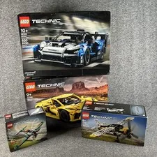 LEGO Technic 4 Set Bundle Race Plane McLaren Senna Corvette Stingray NIB Sealed