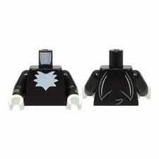 LEGO Minifigure Torso with White Chest Fur and Light Bluish Gray Tail on Back