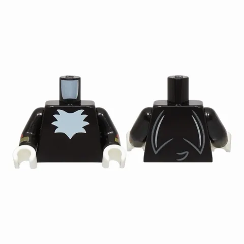 LEGO Minifigure Torso with White Chest Fur and Light Bluish Gray Tail on Back