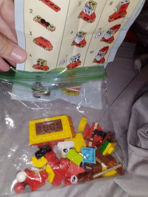 LEGO Bulk Lot Multicolor Pieces & Parts w/ Advent Calendar Instructions Polybag