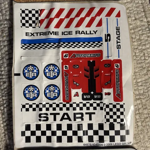 LEGO Extreme Ice Rally EIR Complete Decal Sheet With Parts