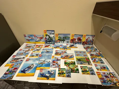 (35) Mixed LEGO Creators Dinosaurs Cars Trucks Airplanes Instruction Manuals Lot